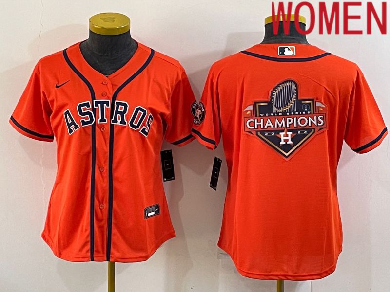 Women Houston Astros Blank Orange Game Nike 2022 MLB Jersey